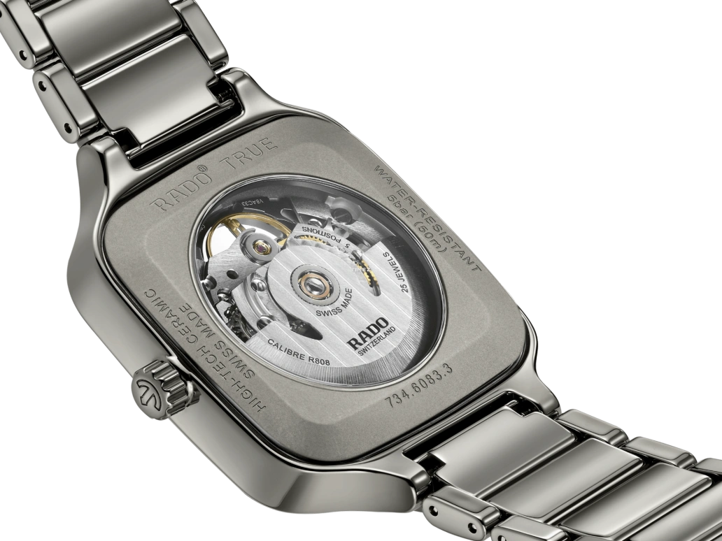 Rado,True Square 38mm,38mm,Cermet,Grey,Automatic,Square,R27125152