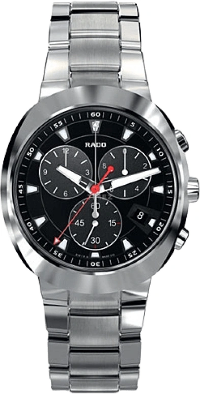 Rado,Oval 42mm,42mm,Cermet,Black,Quartz,Chronograph,Date,R15937153