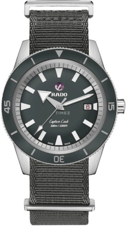 Rado,Captain Cook 42mm,42mm,Ceramic,Stainless Steel,Grey,Automatic,Date,Anti-magnetic,R32105103