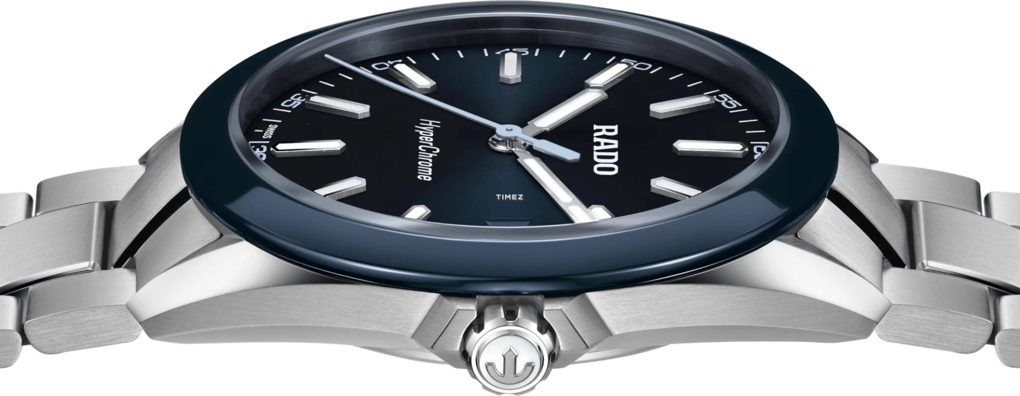 Rado,HyperChrome 41.50mm,41.50mm,Stainless Steel,Ceramic,Blue,Quartz,Day,In-house Caliber,R32280203