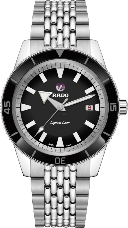 Rado,Captain Cook 42mm,42mm,Ceramic,Stainless Steel,Black,Automatic,Date,Anti-magnetic,R32505153