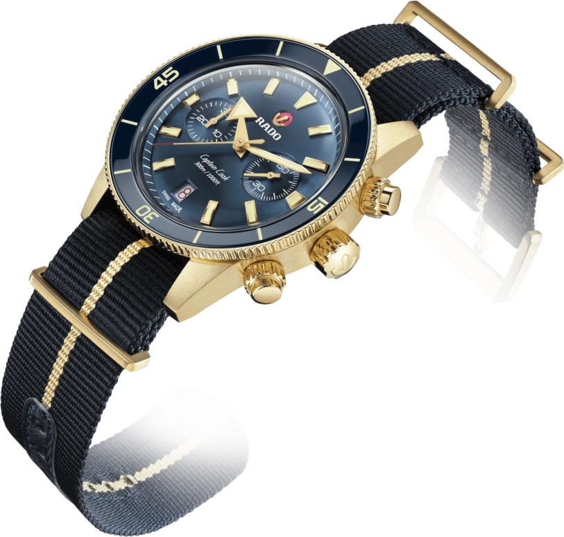 Rado,Captain Cook 43mm,43mm,Bronze,Ceramic,Blue,Automatic,Chronograph,Day,R32146208