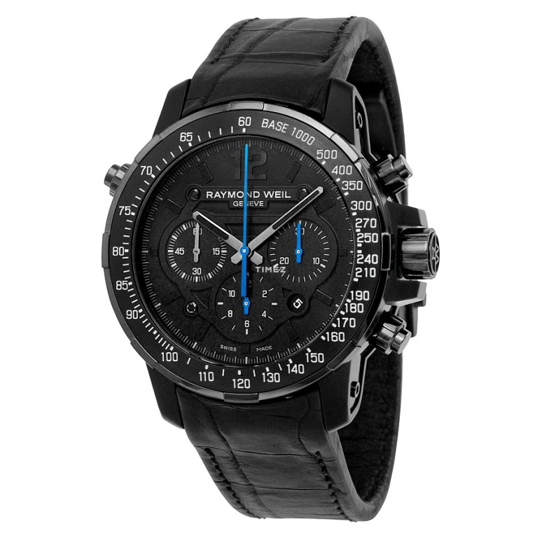 Raymond Weil,Men’s 46mm,46mm,Stainless Steel,Titanium,Carbon,Black,Automatic,Chronograph,Day,7810,7810-BSF-05207