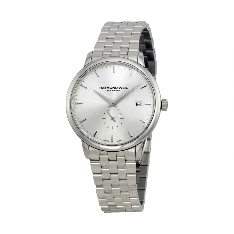 Raymond Weil,Men’s 39mm,39mm,Stainless Steel,Silver,Grey,Quartz,Day,Sapphire,Crystal Glass,5484,5484-ST-65001