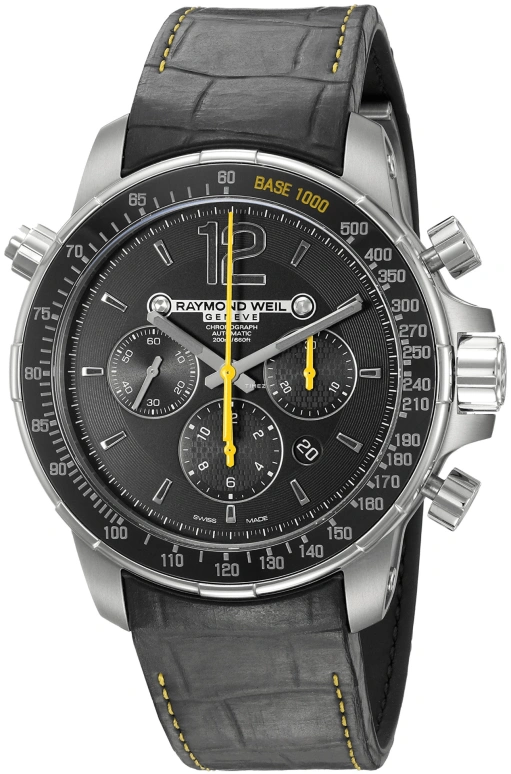 Raymond Weil,Men’s 46mm,46mm,Stainless Steel,Titanium,Black,Automatic,Chronograph,Day,7850,7850-TIR-05207