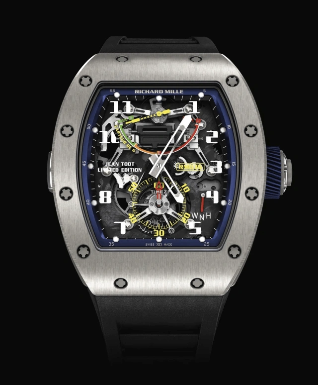 Richard Mille,Tourbillon 50x42.70mm,50x42.70mm,Titanium,Skeleton,Handwound,Chronograph,Power Reserve Indicator,Tourbillon,RM 036 Tourbillon Jean Todt