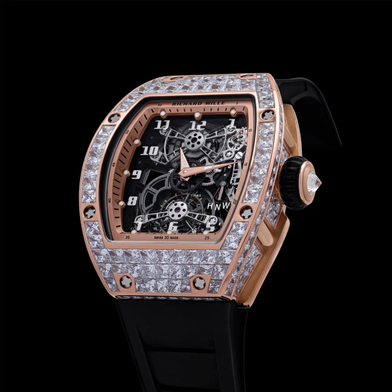 Richard Mille,Tourbillon 40.10x48.15mm,40.10x48.15mm,Rose Gold,Skeleton,Handwound,Tourbillon,Function Selector,RM 17,RM 17-01 RG T-DI