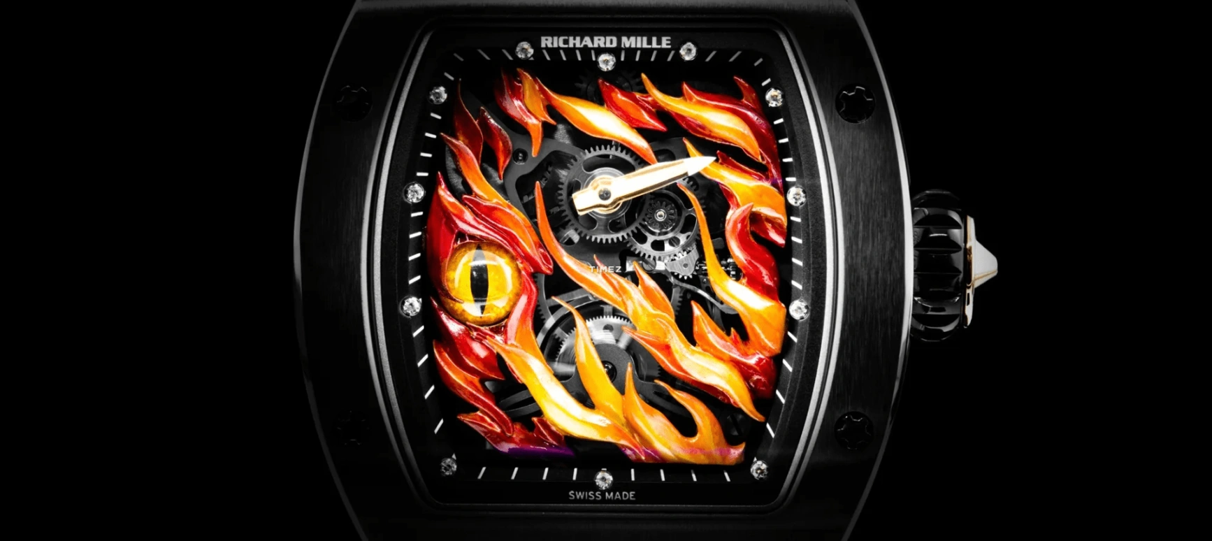 Richard Mille,Tourbillon 48.15x40.10mm,48.15x40.10mm,Ceramic,Rose Gold,Red,Handwound,Tourbillon,Sapphire,RM 26,RM 26-02 Tourbillon Evil Eye CE/RG