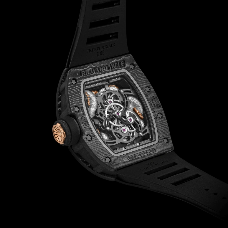 Richard Mille,Tourbillon 42.70x50mm,42.70x50mm,NTPT,Skeleton,Handwound,Tourbillon,Tonneau,RM 57,RM 57-03 NTPT