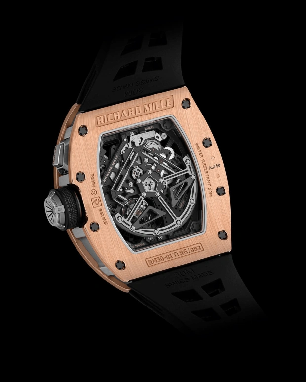 Richard Mille,Not Tourbillon 42x49.94mm,42x49.94mm,Red Gold,Skeleton,Automatic,Day,Power Reserve Indicator,Function Selector,RM 30,RM 30-01 RG