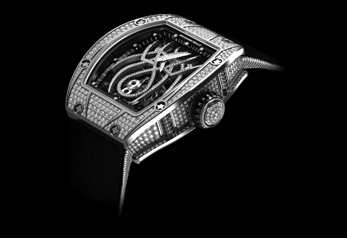 Richard Mille,Tourbillon 38.30x46.40mm,38.30x46.40mm,White Gold,Skeleton,Handwound,Tourbillon,Sapphire,RM 19,RM 19-01 Tourbillon Spider WG-Di