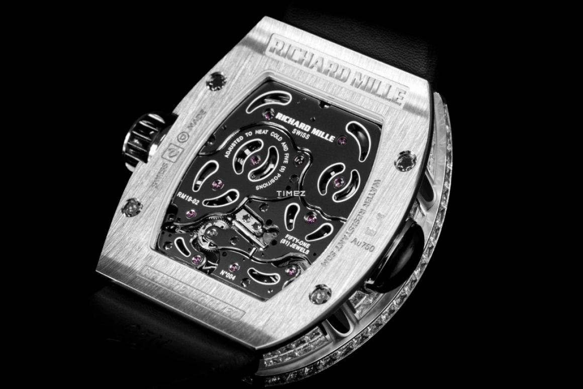 Richard Mille,Tourbillon 45.40x38.30mm,45.40x38.30mm,White Gold,Skeleton,Handwound,Tourbillon,Sapphire,RM 19,RM 19-02 Tourbillon Fleur T-DI