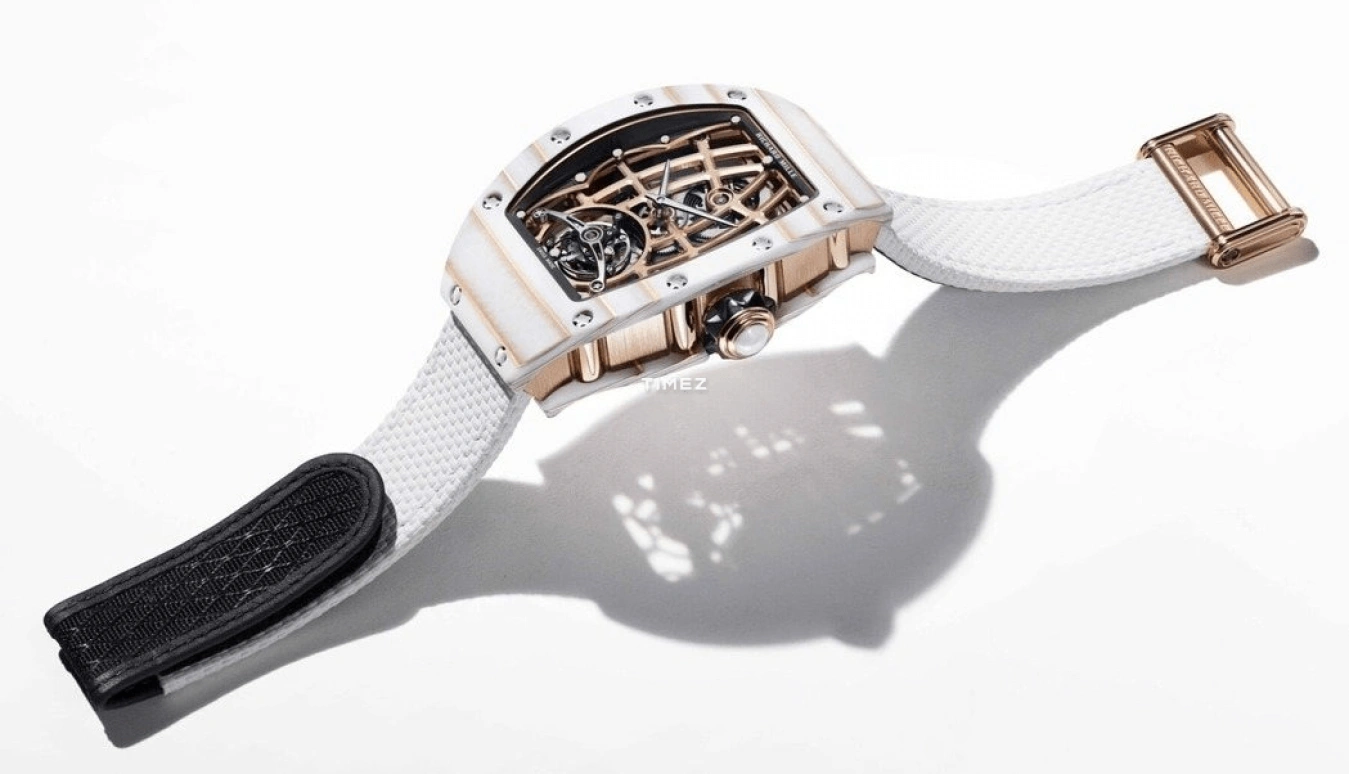 理查米尔,陀飞轮 52.63x34.40毫米,52.63x34.40毫米,红金,Quartz TPT® 复合石英碳纤维,玫瑰金色,自动上弦,陀飞轮,50小时,RM 74,RM 74-02 WHITE