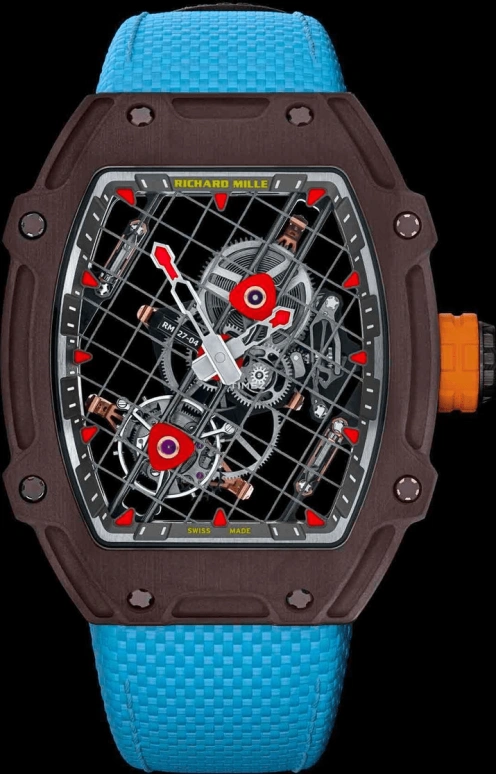 Richard Mille,Tourbillon 38.40x47.25mm,38.40x47.25mm,TitaCarb,Skeleton,Handwound,Tourbillon,Rafael Nadal,RM 27,RM 27-04