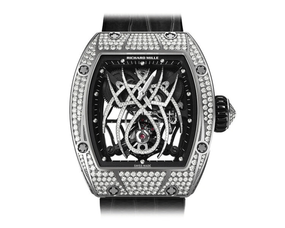 Richard Mille,Tourbillon 38.30x46.40mm,38.30x46.40mm,White Gold,Skeleton,Handwound,Tourbillon,Sapphire,RM 19,RM 19-01 Tourbillon Spider WG-Di