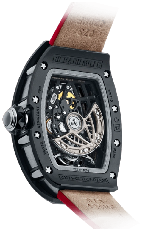 Richard Mille,Tourbillon 34.40x52.63mm,34.40x52.63mm,Titanium,Skeleton,Automatic,Tourbillon,50hours,RM 74,RM 74-01 TI