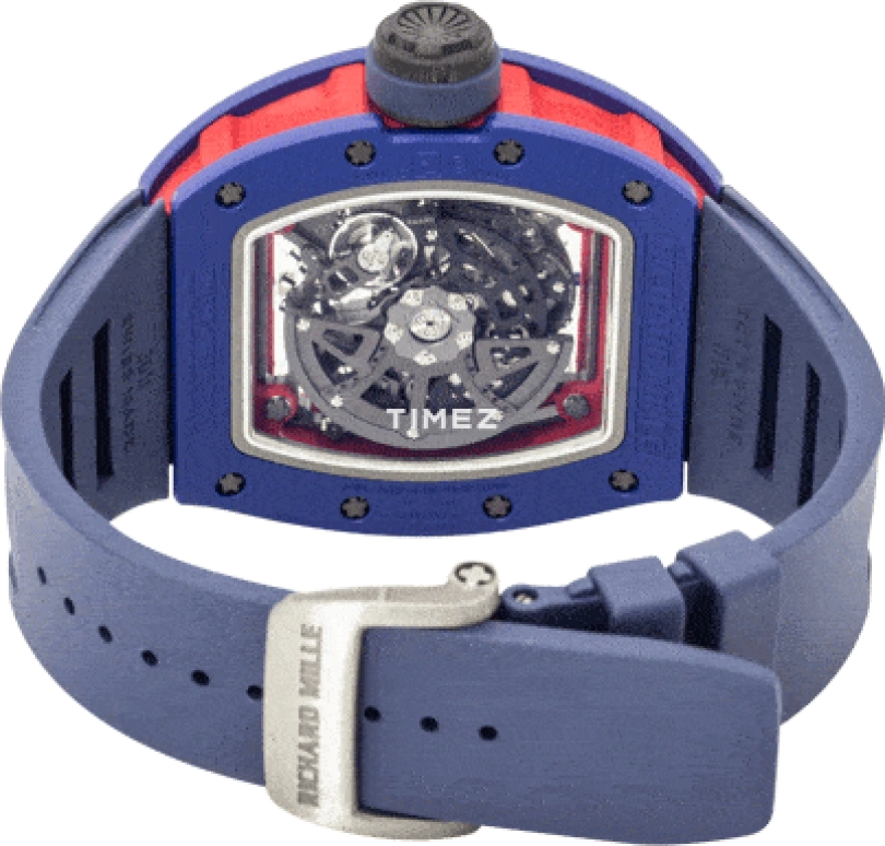 Richard Mille,Not Tourbillon 42.70x50mm,42.70x50mm,Ceramic,Blue,Skeleton,Automatic,Day,Power Reserve Indicator,RM 030 PSG Edition
