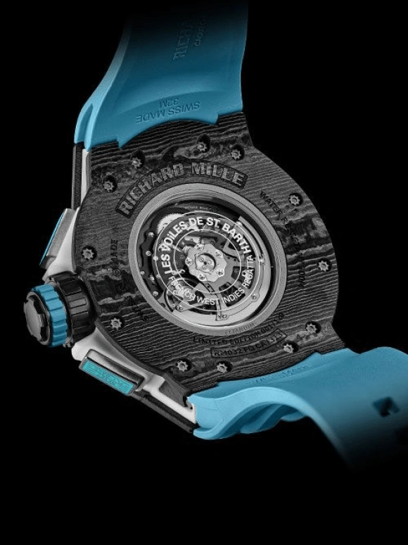 Richard Mille,Not Tourbillon 50mm,50mm,Titanium,Carbon TPT,Skeleton,Automatic,Chronograph,Month,Day,Flyback,In-house Caliber,Sapphire,RM 032 Les Voiles de Saint Barth NTPT