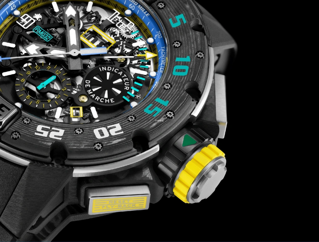 Richard Mille,Not Tourbillon 50mm,50mm,Titanium,Carbon TPT,Multi-Color,Black,Skeleton,Automatic,Chronograph,Annual Calendar,Month,Flyback,In-house Caliber,Sapphire,Crystal Glass,RM 032 Ultimate Edition