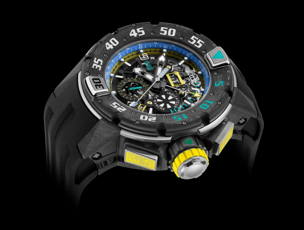 Richard Mille,Not Tourbillon 50mm,50mm,Titanium,Carbon TPT,Multi-Color,Black,Skeleton,Automatic,Chronograph,Annual Calendar,Month,Flyback,In-house Caliber,Sapphire,Crystal Glass,RM 032 Ultimate Edition