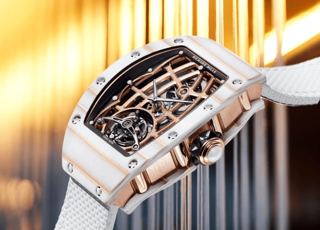 理查米尔,陀飞轮 52.63x34.40毫米,52.63x34.40毫米,红金,Quartz TPT® 复合石英碳纤维,玫瑰金色,自动上弦,陀飞轮,50小时,RM 74,RM 74-02 WHITE