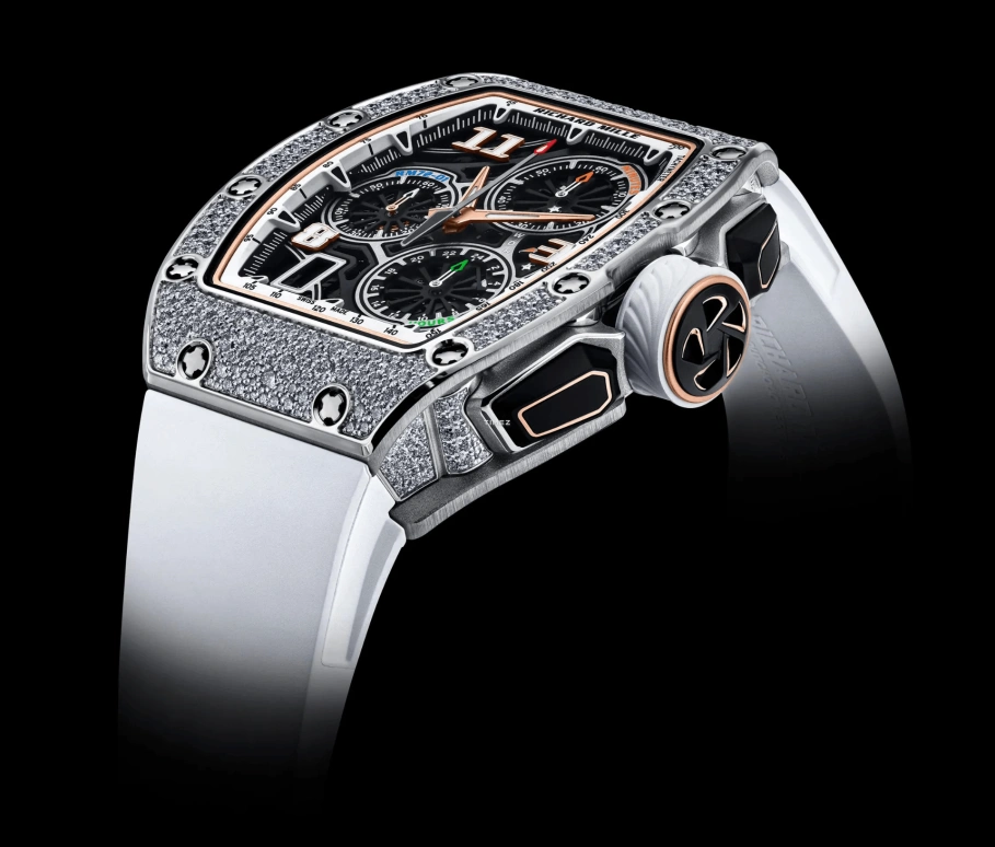 Richard Mille,Not Tourbillon 38.40x47.34mm,38.40x47.34mm,White Gold,Skeleton,Automatic,Chronograph,Day,Flyback,Function Selector,50hours,In-house Caliber,RM 72,RM 72-01 Lifestyle Flyback WG Full-Di