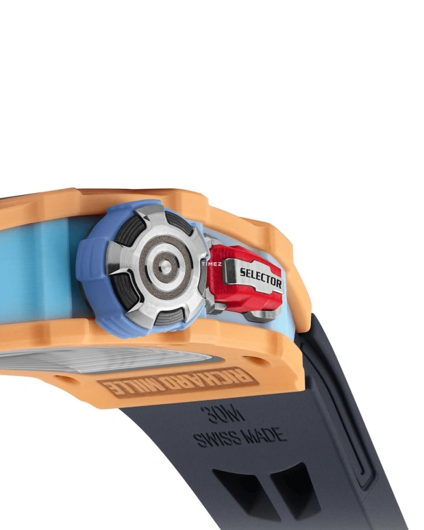 理查米尔,非陀飞轮 43.15x49.95毫米,43.15x49.95毫米,Quartz TPT® 复合石英碳纤维,Carbon TPT® 复合碳纤维,黑色,自动上弦,功能指示器,55小时,RM 35,RM 35-03 Rafael Nadal salmon