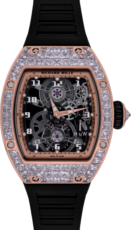 Richard Mille,Tourbillon 40.10x48.15mm,40.10x48.15mm,Rose Gold,Skeleton,Handwound,Tourbillon,Function Selector,RM 17,RM 17-01 RG T-DI