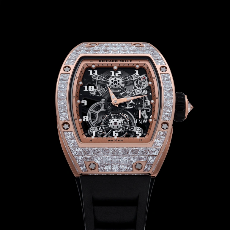 Richard Mille,Tourbillon 40.10x48.15mm,40.10x48.15mm,Rose Gold,Skeleton,Handwound,Tourbillon,Function Selector,RM 17,RM 17-01 RG T-DI