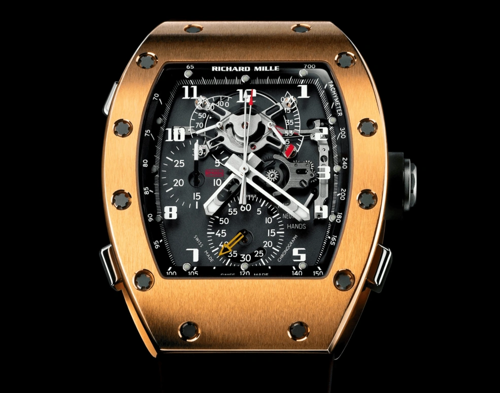 Richard Mille,Not Tourbillon 48x39.70mm,48x39.70mm,Rose Gold,Skeleton,Handwound,Chronograph,Power Reserve Indicator,RM 004,RM 004-V1 RG