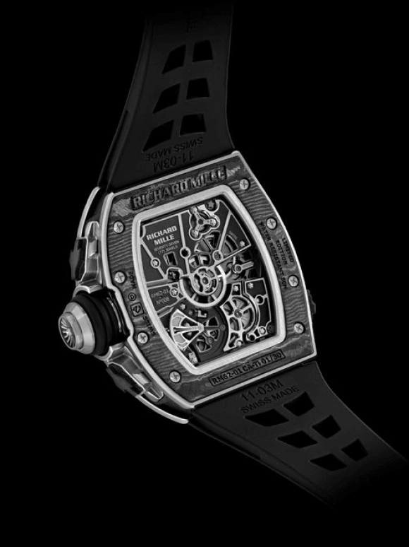 Richard Mille,Tourbillon 42x49.94mm,42x49.94mm,Titanium,Carbon TPT,Skeleton,Handwound,Power Reserve Indicator,Tourbillon,Big Date,70hours,In-house Caliber,Black Star,Timati,RM 62,RM 62-01