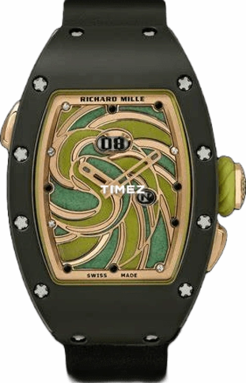 Richard Mille,Not Tourbillon 52.65x34.40mm,52.65x34.40mm,Ceramic,Rose Gold,Green,Automatic,Day,Function Selector,RM 37,RM 37-01 SUCETTE