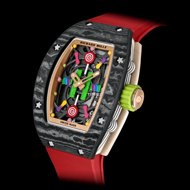 Richard Mille,Not Tourbillon 45.32x32.30mm,45.32x32.30mm,NTPT,Skeleton,Multi-Color,Automatic,50hours,In-house Caliber,RM 07,RM 07-03 LITCHI