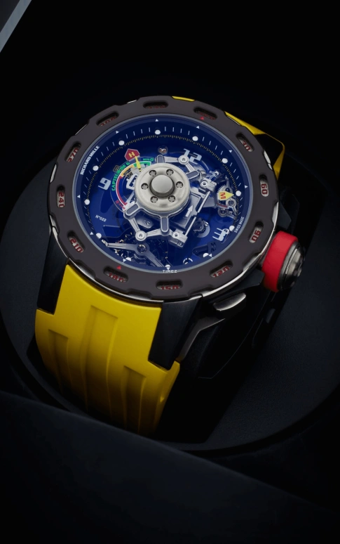 Richard Mille,Tourbillon 47.70mm,47.70mm,Ceramic,Titanium,Carbon TPT,Skeleton,Handwound,Power Reserve Indicator,Tourbillon,Function Selector,70hours,In-house Caliber,RM 36,RM 36-01 Tourbillon G-sensor