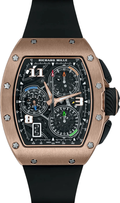 Richard Mille,Not Tourbillon 38.40x47.34mm,38.40x47.34mm,Rose Gold,Skeleton,Automatic,Chronograph,Day,Flyback,Function Selector,50hours,In-house Caliber,RM 72,RM 72-01 Lifestyle Flyback RG