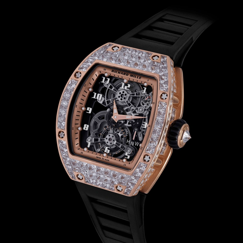 Richard Mille,Tourbillon 40.10x48.15mm,40.10x48.15mm,Rose Gold,Skeleton,Handwound,Tourbillon,Function Selector,RM 17,RM 17-01 RG T-DI