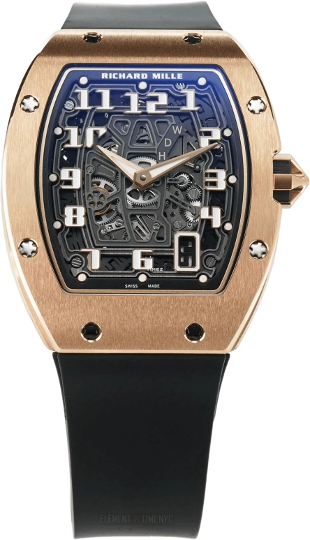 Richard Mille,Not Tourbillon 38.70x47.52mm,38.70x47.52mm,Rose Gold,Skeleton,Black,Automatic,Day,Function Selector,Vinicius Junior,RM 67,RM 67-01 RG