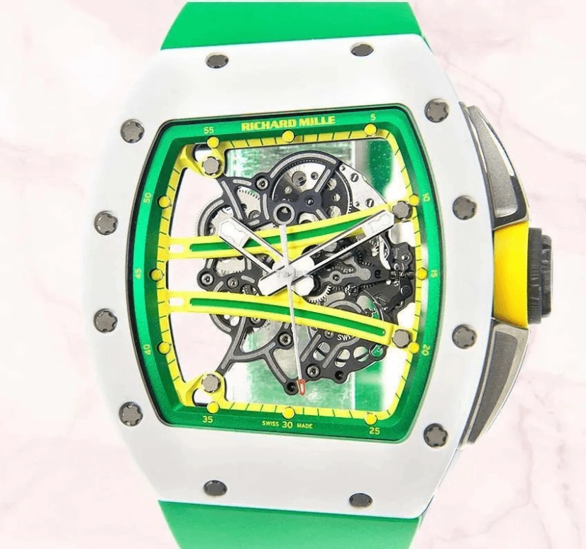 Richard Mille,Not Tourbillon 42.70x50.23mm,42.70x50.23mm,Ceramic,Green,Skeleton,Handwound,Tonneau,White,RM 61,RM 61-01 Yohan Blake Asia Limited