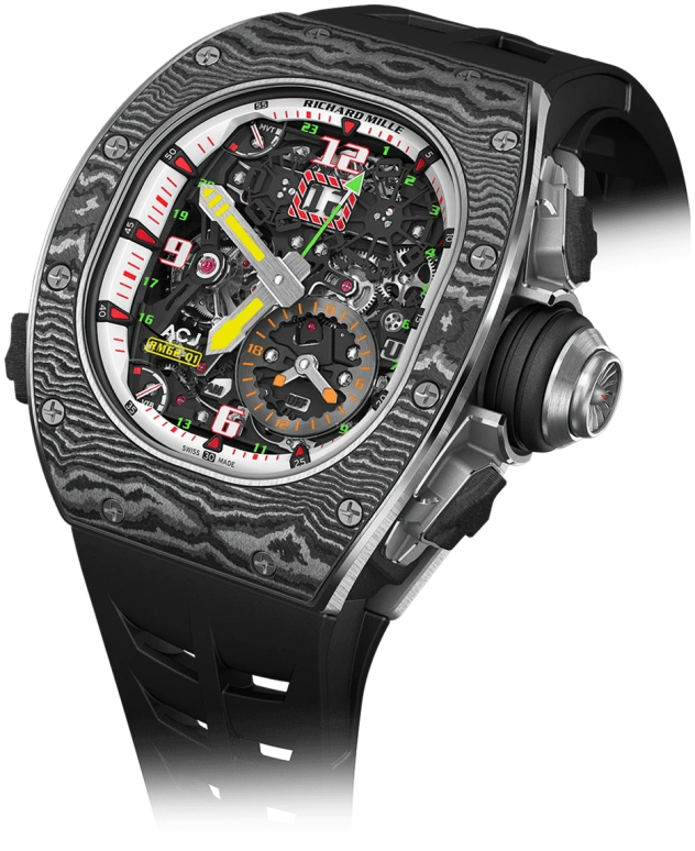 Richard Mille,Tourbillon 42x49.94mm,42x49.94mm,Titanium,Carbon TPT,Skeleton,Handwound,Power Reserve Indicator,Tourbillon,Big Date,70hours,In-house Caliber,Black Star,Timati,RM 62,RM 62-01