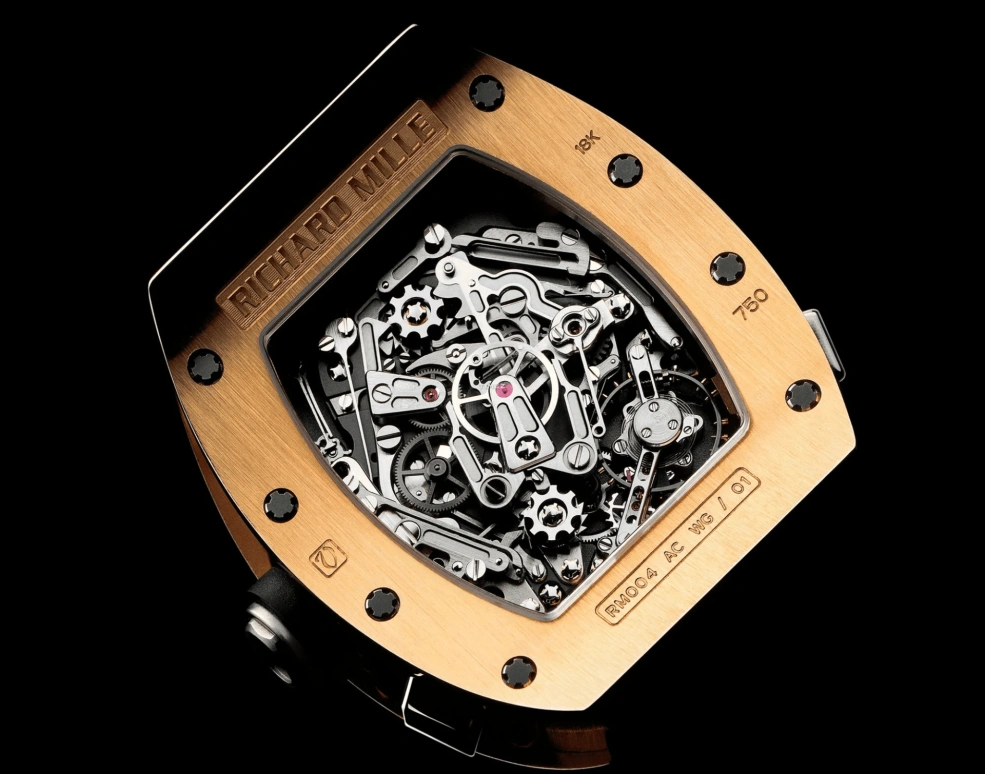 Richard Mille,Not Tourbillon 48x39.70mm,48x39.70mm,Rose Gold,Skeleton,Handwound,Chronograph,Power Reserve Indicator,RM 004,RM 004-V1 RG