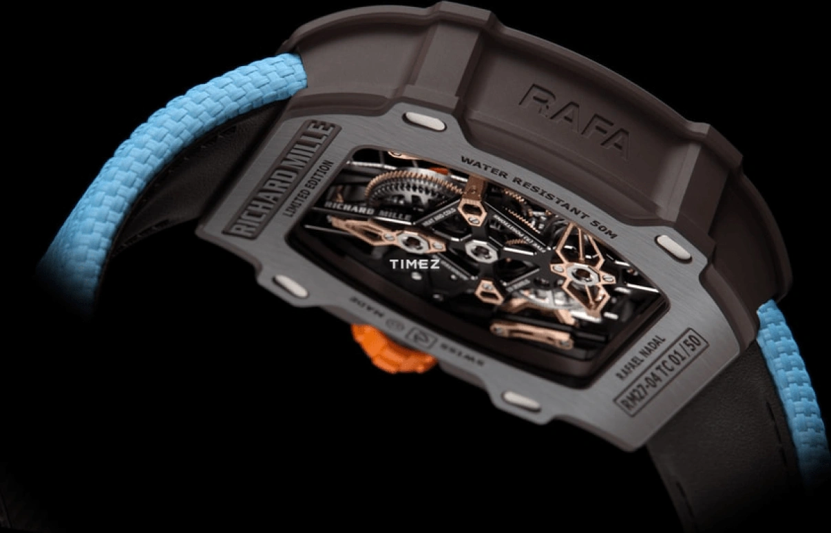 Richard Mille,Tourbillon 38.40x47.25mm,38.40x47.25mm,TitaCarb,Skeleton,Handwound,Tourbillon,Rafael Nadal,RM 27,RM 27-04