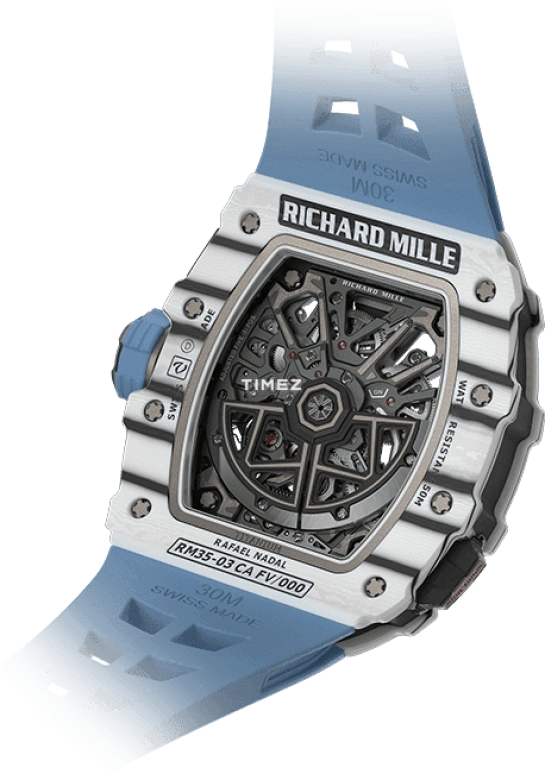 Richard Mille,Not Tourbillon 43.15x49.95mm,43.15x49.95mm,Quartz TPT,Carbon TPT,Skeleton,Automatic,Function Selector,Sapphire,RM 35,RM 35-03 Rafael Nadal NTPT