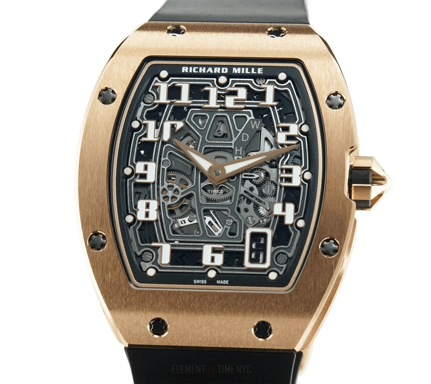 Richard Mille,Not Tourbillon 38.70x47.52mm,38.70x47.52mm,Rose Gold,Skeleton,Black,Automatic,Day,Function Selector,Vinicius Junior,RM 67,RM 67-01 RG