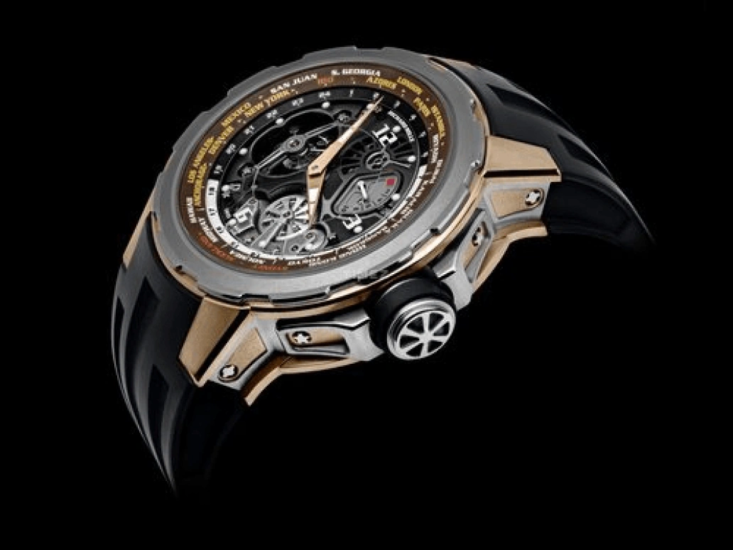 Richard Mille,Tourbillon 50mm,50mm,Gold,Titanium,Black,Handwound,Power Reserve Indicator,World Time,Tourbillon,RM 58,RM 58-01