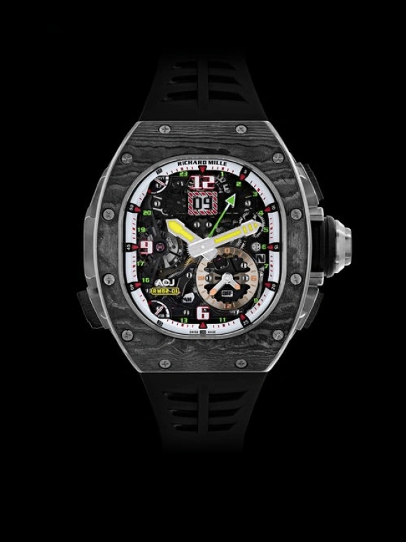 Richard Mille,Tourbillon 42x49.94mm,42x49.94mm,Titanium,Carbon TPT,Skeleton,Handwound,Power Reserve Indicator,Tourbillon,Big Date,70hours,In-house Caliber,Black Star,Timati,RM 62,RM 62-01