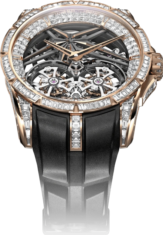 Roger Dubuis,Excalibur 45mm,45mm,Rose Gold,Skeleton,Handwound,Tourbillon Escapement,RDDBEX0822