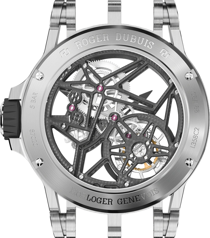 Roger Dubuis,Excalibur 45mm,45mm,Aluminium,Titanium,Luminous,White,Black,Gold,Handwound,60hours,In-house Caliber,RDDBEX0479