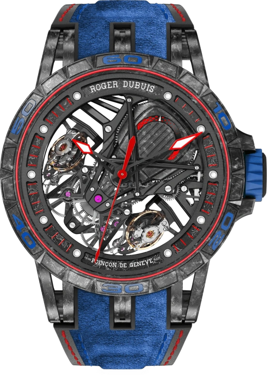 Roger Dubuis,Excalibur Spider 45mm,45mm,Titanium,Carbon,Rubber,Luminous,White,Black,Red,Handwound,40hours,In-house Caliber,Kiari Kendrell Cephus,Cardi B,offset,Migos,RDDBEX0686