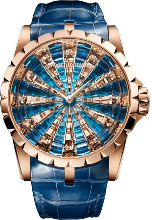 Roger Dubuis,Knights of The Round Table 45mm,45mm,Rose Gold,Blue,Rose Gold,Automatic,48hours,In-house Caliber,Steve Harvey,RDDBEX0684