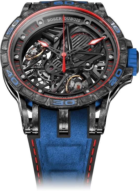 Roger Dubuis,Excalibur Spider 45mm,45mm,Titanium,Carbon,Rubber,Luminous,White,Black,Red,Handwound,40hours,In-house Caliber,Kiari Kendrell Cephus,Cardi B,offset,Migos,RDDBEX0686